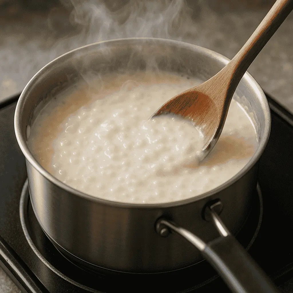 Turkish Cuisine Desserts: The Sweet Flavors You Need to Try 8 Cooking Turkish rice pudding on the stove